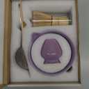 Matcha Whisk Tea Set Kit: Japanese Matcha Kit - Ceramic Bowl Bamboo Whisk Chasen Holder spoon Measuring Scoop Sifter - Traditional Practical for Tea Ceremony Breakfast Lattes - Home Kitchen Christmas (Purple)