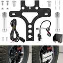 License Plate Relocation Kit for Jeep Wrangler JL JLU 2018-2024, Rear Spare Tire Mount License Plate Relocator Bracket with Plate Illuminate LED Light Wiring Harness & Connectors