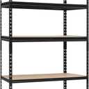 5-Tier Adjustable Metal Storage Shelving Unit, 2000LBS Capacity Storage Shelves Rack Standing Units for Kitchen, Closet, Laundry & Bathroom, 30" W x 12" D x 60" H, Garage Shelves, Black