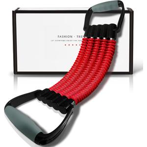 5-Level Chest Expander with Adjustable Resistance Bands, Exercise Band with Handle, Suitable for Men and Women of Different Strength Classes Fitness, Yoga, Training Home Gym Equipment (Red)