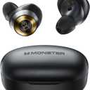 Monster Achieve 100 AirLinks Wireless Earbuds, True Wireless Earbuds Bluetooth Headphones, Earphones in-Ear Built-in Mic Headset, 24-Hour Playtime, Water Resistant Design for Sports, Black