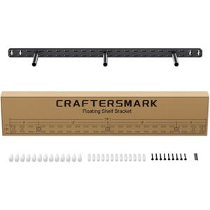 1pc Floating Shelf Hardware Heavy Duty Hidden Shelf Brackets Support,Wall Mounting Invisible Floating Shelves Bracket Without Jig (34" x 6" x 1.5" Without Tools)