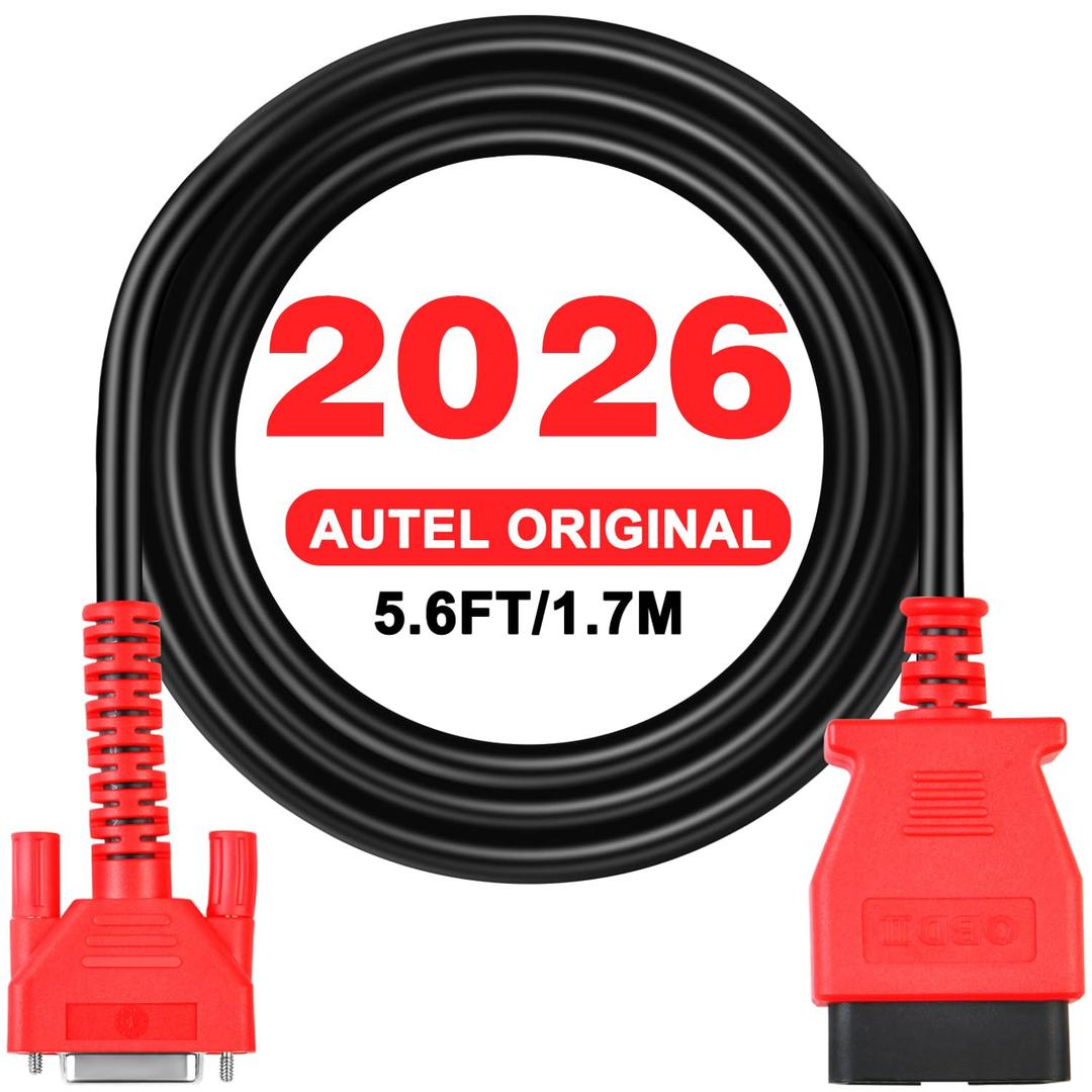 Autel Original OBD2 Main Test Cable, 5.6ft 1.7M, 16 Pin OBDII Diagnostic Test Cable, Work with Scanner MK808 MK808S MK808Z MX808 MX808S MP808 MP808S MP808K DS708 DS808 MS906 MS908, IM508 IM508S