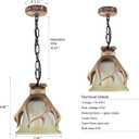 Rustic Pendant Lighting for Kitchen Island Dining Room Sink Foyer, Mini Glass Hanging Light Fixture Farmhouse Deer Horn Antler Pendant Light Fixture