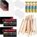 Sip and Paint Kit for Adults, Painting Kits for Adults, Painting Kit with Easel, Canvas Boards, and Brushes, Art Supplies for Kids Ages 8-12 and Adults, Beginner Art Set