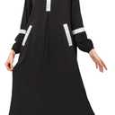 DAZCOS Women Muslim Abayas Dress with Hijabs Long Sleeve Modest Dubai Outfits Arabian Robe Prayer Clothes