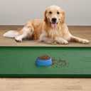 Dog Food Mat - Silicone Dog Mat for Food and Water - 36" x 24" Large Pet Feeding Mats with Residue Collection Pocket - Waterproof Dog Cat Bowl Mat with High Edges to Prevent Water Food Spills (Green)