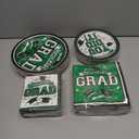 Oojami 75 pcs Graduation Plates Includes 25 Dinner Plates, 25 Dessert Plates, and 25 Napkins Graduation party supplies class of 2024 dinnerware decoration (Green - 75 Pack)