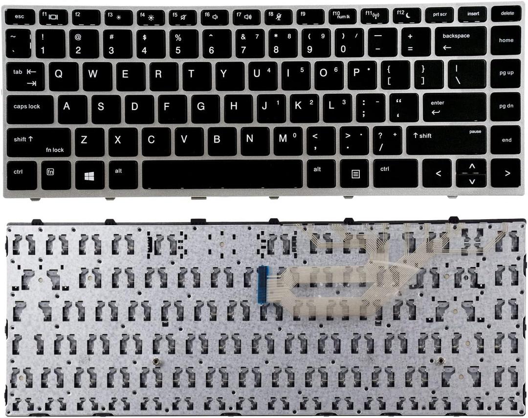 Replacement Keyboard Compatible with HP ProBook 430 G5 / 440 G5 / 445 G5 / 640 G4 / 645 G4 / 640 G5 with Sliver Frame Us Layout No Backlit