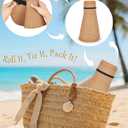 Sun Visor Hat for Women, Wide Brim Straw Visors Beach Hat Roll Up Foldable Beach Visors Summer UV Protection (One Size, Khaki)