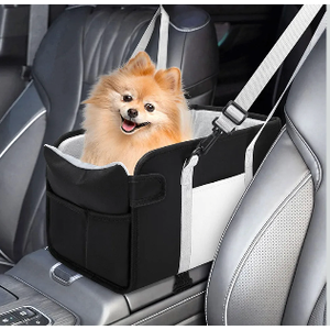 Portable Dog Car Seat for Small Dogs - Pet Booster Seat with Safety Leash