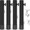 Table Leg Extenders for Folding Tables, 3-Level Height Adjustable Metal Table Risers (2in / 4in / 6in) for Straight/Bent Legs, Back Pain Relief & Posture Improvement, Black, 4-Pack