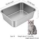 Stainless Steel Litter Box with High Sided, Metal Cat Litter Box, Odor-Free, Non-Stick Litterbox Pan, Easy to Clean Pet Supplies Toilet Tray for Indoor Cats, Kittens or Multicat Homes