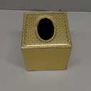 Monarch Abode Tissue Box Cover Square  Hand Hammered Brushed Gold Metal Tissue Holder Box for Bathroom Accessory, Aesthetic Decorative Facial Napkin Cube for Modern Home Decor