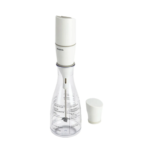 BonJour Chef's Tools Plastic Salad Dressing Carafe and Handheld Mixer, 12-Ounce, Salad Chef, White/Clear