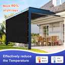 6' X 16' 90% Sun Shade Cloth Outdoor Patio Black Pergola Shades Cover Privacy Screen UV Block Porch Screens Canopy for Patio Outside Outdoor