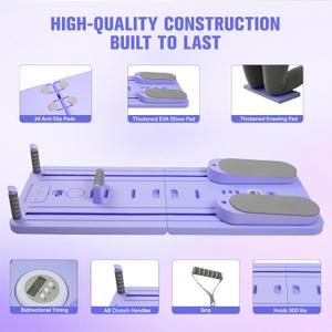 Pilates Board-Pilates Reformer Set 6 in 1 Ab Board Trainer for Women Abdominal Pilates Board for Home Workout Equipment