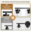 IZORRO Modern Bathroom Light Fixtures, 4 Light Black Vanity Lights, Bathroom Lighting Fixtures Over Mirror with Clear Glass for Living Room Cabinet Bedroom