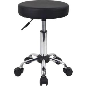 FURWOO Adjustable Salon Chair Small Rolling Stool with Wheels for Spa Salon Massage Home Office Black