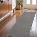 LEKEEPGO Long Door Mat 24"x59", Non Slip Door Mat Indoor Entrance, Rubber Backing Front Indoor Door mats Washable Absorbent Low-Profile Entryway Entry Resist Dirt Inside Hallway Door Mats, Light Grey