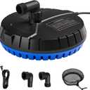 Automatic Pool Cover Pump, 1500 GPH Submersible Water Sump Pump for Pool Draining with 25 Ft Power Cord and 2 Adapters, Water Removal for Swimming Pool, Hot Tub, Pond, Blue