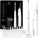 2-1 Oral Clean Kit- Water Dental flosser & Electric Toothbrush Combo- Brushing & Flossing- for Teeth Cleaning and Gum Health (White)