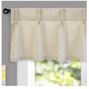 DriftAway Pinch Pleat Valance for Kitchen Window Faux Linen Textured Solid Beige Valance for Living Room 16 Inch Light Filtering Farmhouse Linen Curtain Valance Window Treatment Back Tab 50x16 Beige