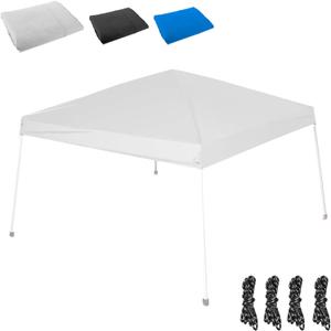 8x8FT Slant Leg Canopy Replacement Top, Waterproof Pop-Up Canopy Tent Cover with Ropes, Instant Canopy Top Easy-up Canopy Replacement Cover for Garden Patio Camping (Silver White, 8 * 8FT)