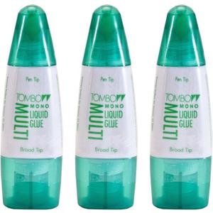 Tombow Mono Multi Liquid Glue (3 Pack) - Clear, Low Viscosity, Dries Clear