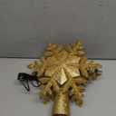 Christmas Tree Topper Lighted with 6 Projection Slides, PliMook Snowflake Christmas Tree Topper LED Rotating 3D Lighted Tree Toppers Glitter Tree Topper Projector for Christmas Tree(Gold)