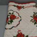 Cmfshape Christmas Bedspread Queen Size,Red Lightweight Quilt Set 3Pcs,Christmas Floral Pattern Bedding Full,Reversible Coverlet for All Season,Home Decoration for New Year(Red,92"x96")