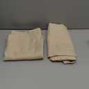 Chyhomenyc Short Curtains 36 Inch Length, Faux Linen Textured Small Kitchen Curtains, Light Filtering Half Window Curtains for Bathroom Basement Cabinet, Each 30x36 Inch, Linen Color