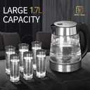Taylor Swoden Glass Hot Water Kettle Electric for Tea and Coffee 1.7 Liter Fast Boiling Electric Kettle Cordless Water Boiler with Auto Shutoff & Boil Dry Protection