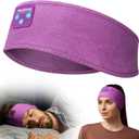 Sleep Headphones Tech Gadgets Bluetooth Headband for Women Headband Headphone with Ultra-Thin HD Speakers & Mic, Perfect for Sleeping Yoga Running Workout Travel Sports Unique Gifts (Bright Purple)