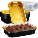 20 Set 9x13 Heavy Duty Aluminum Pans with Lids Rectangle Double Thick Aluminum Foil Baking Pan Food Container for Heating Cooking Meal Prep Storage Freezer and Takeout