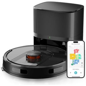 Robot Vacuum and Mop Combo with Self-Emptying, Customizable Map Cleaning with LiDAR Navigation, 6000Pa Suction, Smart No-Go Zones, 70Days Hands-free Robotic Vacuum Cleaner for Floor, Carpet, Pet Hair