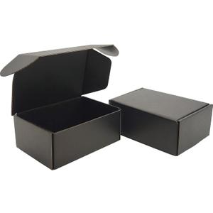 6x4x2 inches Small Shipping Boxes Set of 50 - Black Mailer Corrugated Cardboard Boxes for Shipping Packaging Mailing Products