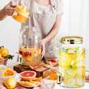 Havawish 2 Pcs 1 Gallon Plastic Beverage Dispenser with Spigot Clear Summer Kitchen Fridge Drink Dispenser for Parties Lemonade Juice Tea Beer Cold Water(Gold,Cylinder)