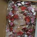 Jutom 6 ft Valentine's Day Garland for Mantel with String Lights Red Pink Berry Glitter Heart Garland Battery Operated Centerpiece Decorations for Valentine's Day Wedding Fireplace Stairs Table Decor