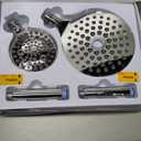 MakeFit Dual Handheld Shower Head Combo, 2-in-1 Rain Shower Heads System 8 Inch Rainfall Shower Head and 10 Modes High Pressure Hand Held Showerhead with Built-in Power Wash