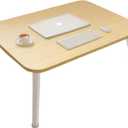 Folding Lap Desk for Bed, 23.6 Inch Portable Laptop Stand for Couch, Bed & Floor | Bed Tray Table for Eating, Writing, Reading | Foldable Sturdy Laptop Desk for Adults, Oak