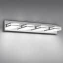 Modern LED Bathroom Lights Fixtures 4-Light,Stainless Steel Chrome Acrylic Wall Lighting,Vanity Lights for Bathroom Over Mirror 6000k 27in