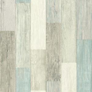 RoomMates RMK10840WP Coastal Weathered Plank Blue and Tan Peel and Stick Wallpaper 20.5" x 16.5 feet
