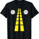 Deer Headlights With Road Markings Couples Costume Halloween T-Shirt. Size XL