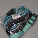 Jieffifa 5FT Dog Leash & Adjustable Collar,Heavy Duty Dog Leash with Padded Comfort Grip Strong Reflective Night Safe Rope for Medium Large Dogs Running, Backpacking, Urban Night Walks (Teal Blue, L)