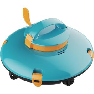 LVKE L1 Cordless Robotic Pool Cleaner, Pool Vacuum for Above Ground Pools with Obstacle-Crossing, 70 Mins Runtime, 40W Powerful Suction, Auto-Parking, Ideal for Flat Pools up to 38 Feet, Orange