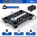 10 Pcs Plastic Pallets for Basement Storage Nestable Moisture Waterproof Lightweight Floor Pallets with Breathable Grid for Indoor Outdoor Supermarket Warehouse (23.6 x 15.8 x 3.9 Inch,Black)
