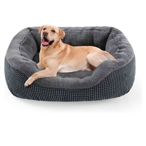 INVENHO Large Dog Beds Large Sized Dog Washable, Orthopedic Warming Soft Sleeping Puppy Bed Durable Pet Bed with Anti-Slip Bottom L(35"x25"x10")