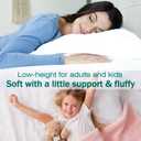 2 x Flat Ultra Thin Bed Pillows King Size Pillow Set of 2 Extra Soft Down Alternative for Stomach Back Sleeper White 20x36inches