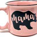 Mama Bear Ceramic Coffee Mug for Mom, Wife, Women  Unique Coral Ceramic Mug  Fun Gifts for Her on Mothers Day, Birthday, or Christmas  Cute Coffee Cup for Moms, Wives, and Coffee-Loving Women